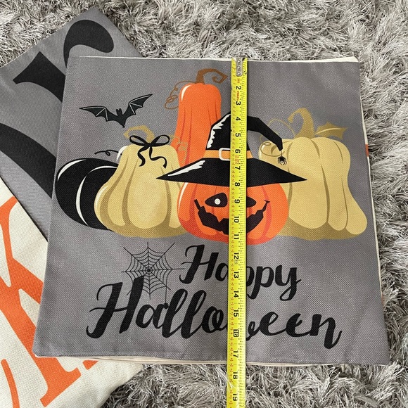 Halloween Pillow Covers 18X18 Set of 4 Trick or Treat Pillow Covers - Picture 2 of 13